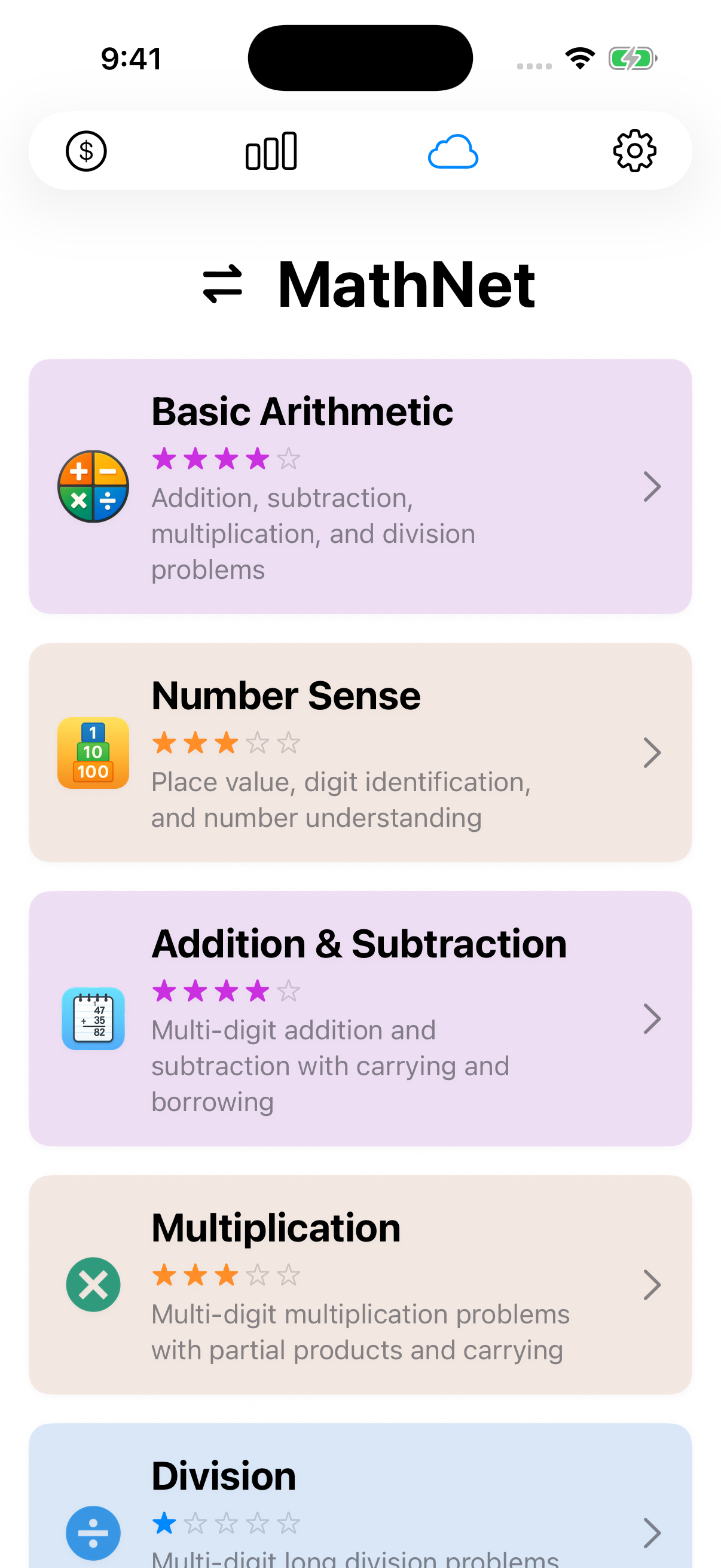Category selection