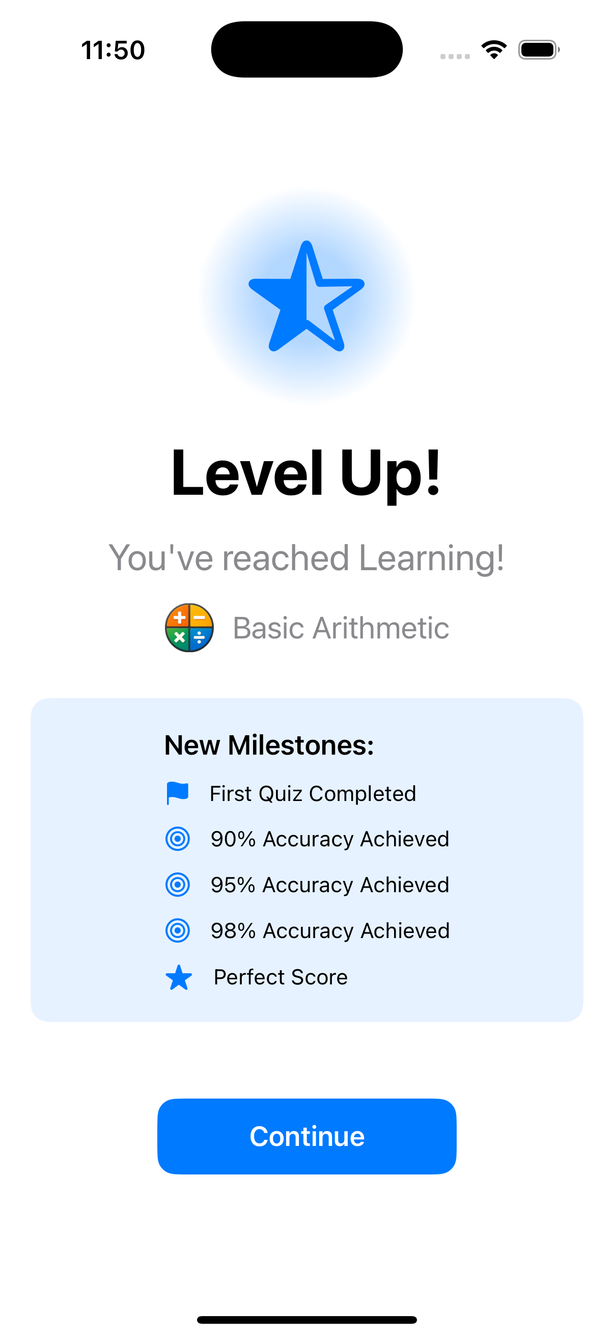 Level Up celebration